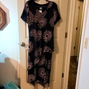 Metaphor Elegant Black and Pink Floral Dress